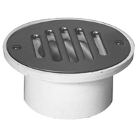 PVC General Purpose Floor Drain with 5 inch Stainless Steel
