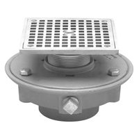 Low Profile Floor Drain with Square Top