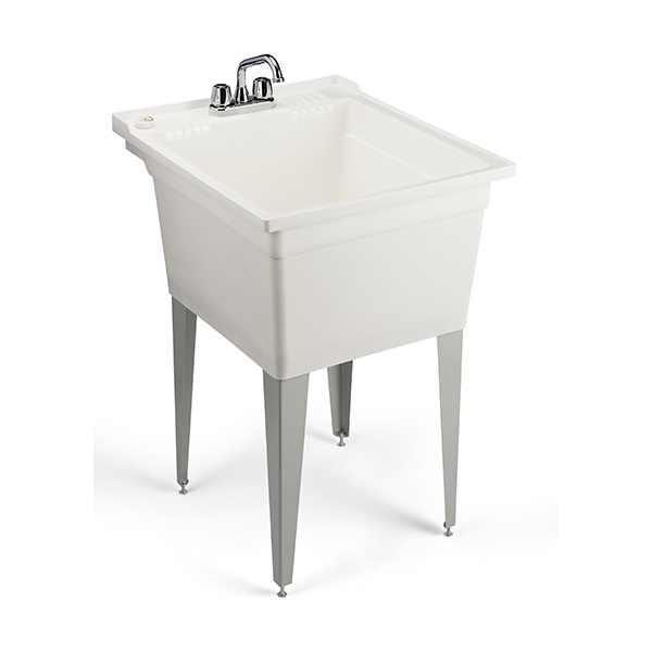 Multi-Purpose Sink with Dual Handle Deck Faucet