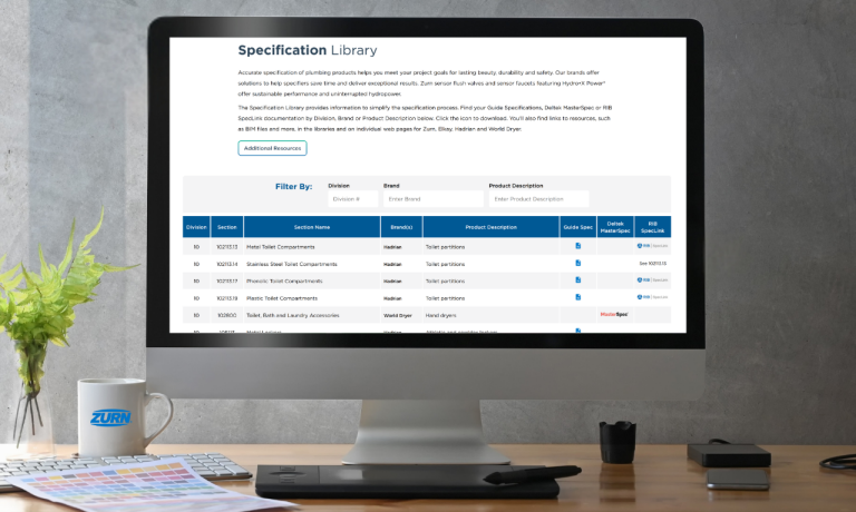 Zurn Specification Library